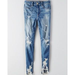 🆕 AEO Denim x High Rise Destroyed Jegging